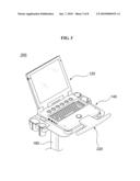 DUAL KEYBOARD INPUT DEVICE AND MOVABLE CART HAVING THE SAME MOUNTED THEREON diagram and image