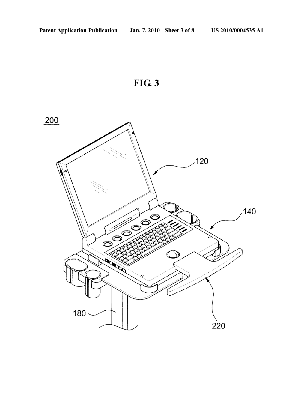 DUAL KEYBOARD INPUT DEVICE AND MOVABLE CART HAVING THE SAME MOUNTED THEREON - diagram, schematic, and image 04
