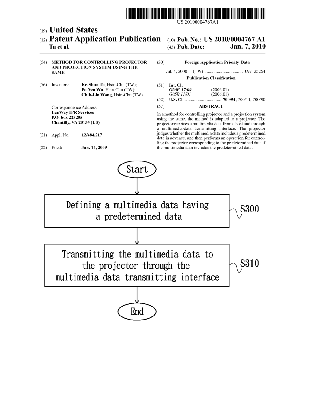 Method for Controlling Projector and Projection System using the same - diagram, schematic, and image 01