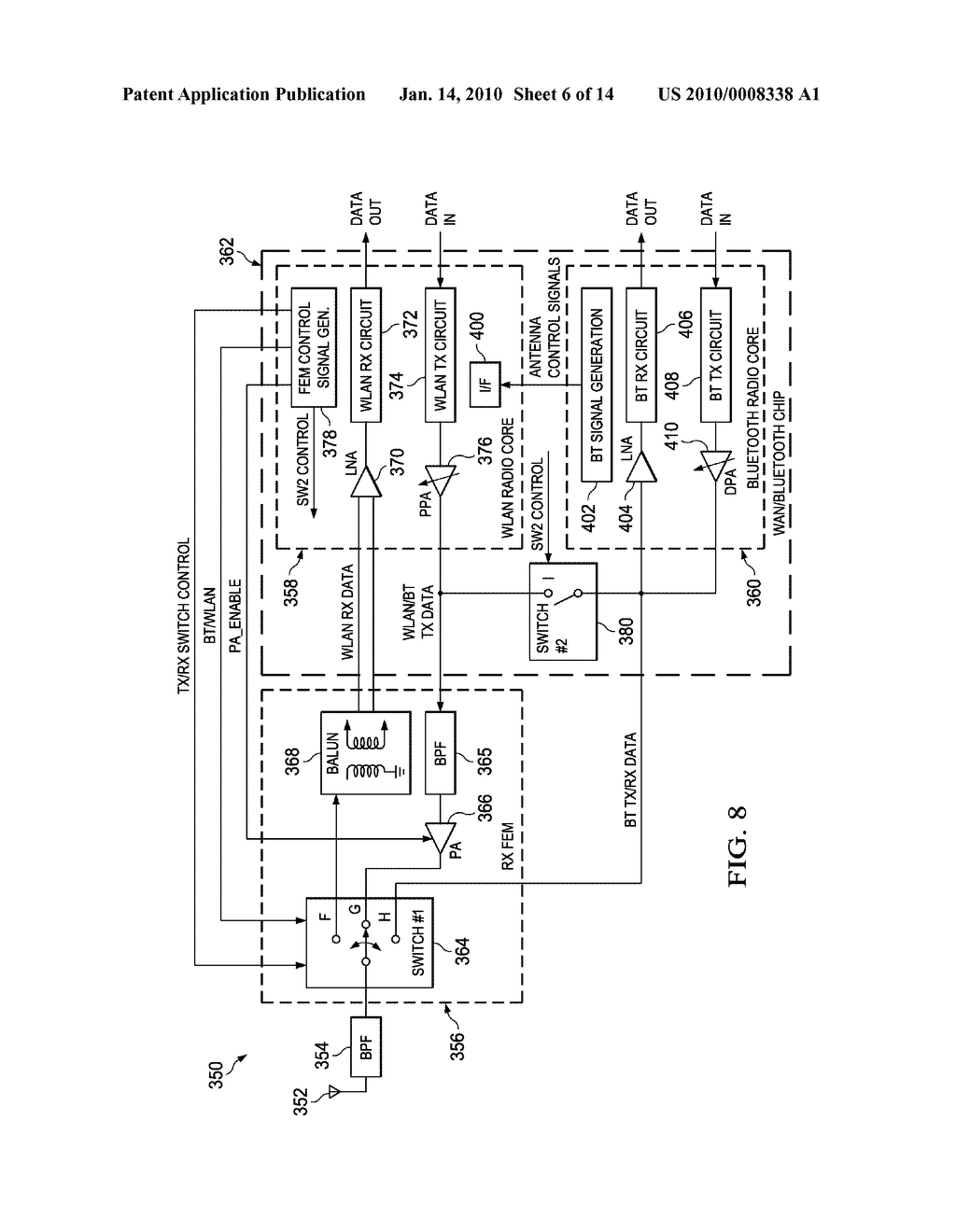 HIGH TRANSMISSION POWER USING SHARED BLUETOOTH AND WIRELESS LOCAL AREA NETWORK FRONT END MODULE - diagram, schematic, and image 07