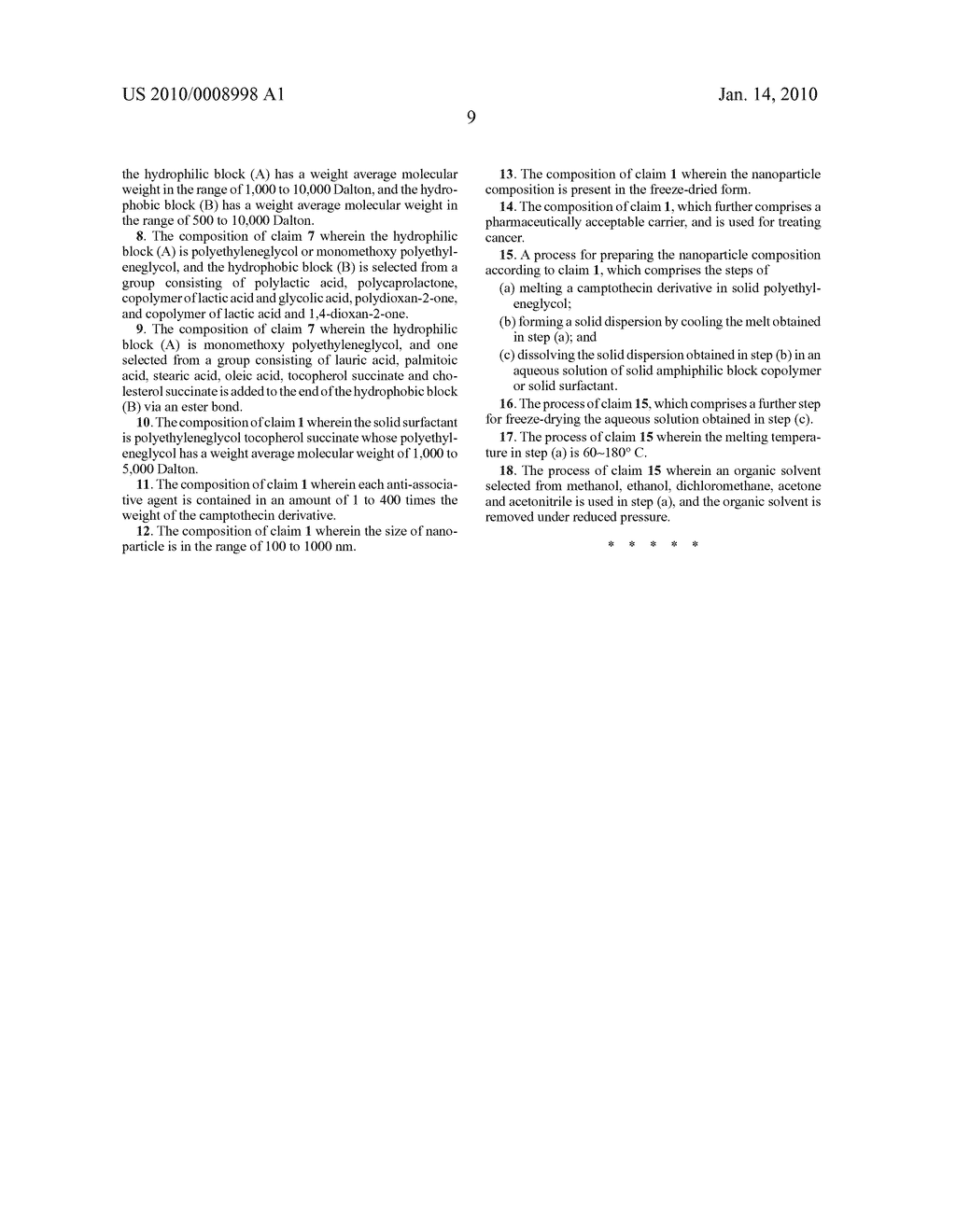 SUBMICRON NANOPARTICLE OF POORLY WATER SOLUBLE CAMPTOTHECIN DERIVATIVES AND PROCESS FOR PREPARATION THEREOF - diagram, schematic, and image 14