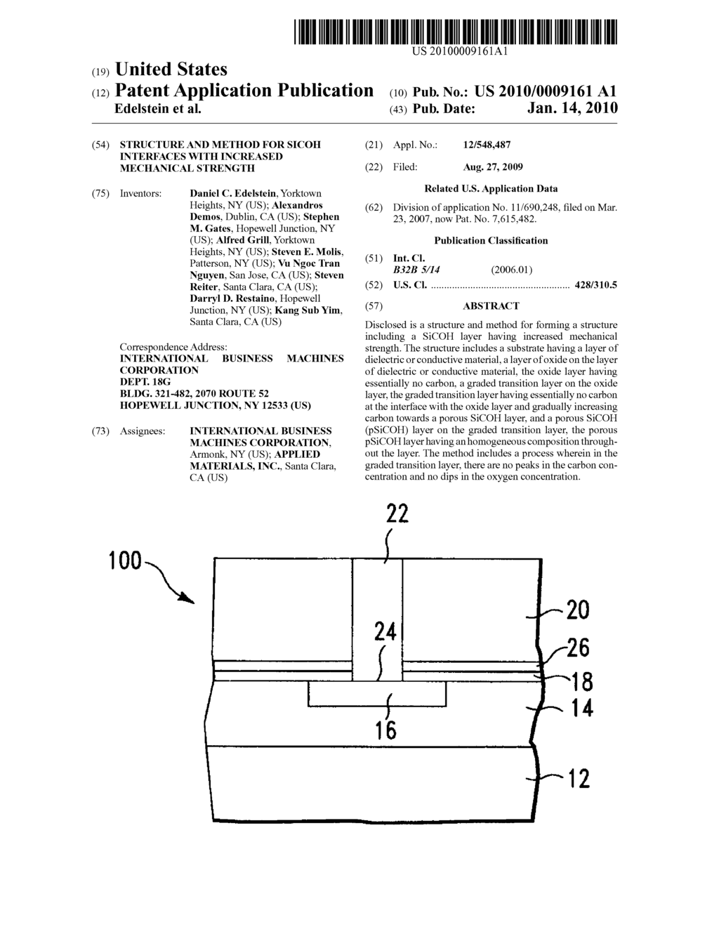 STRUCTURE AND METHOD FOR SiCOH INTERFACES WITH INCREASED MECHANICAL STRENGTH - diagram, schematic, and image 01