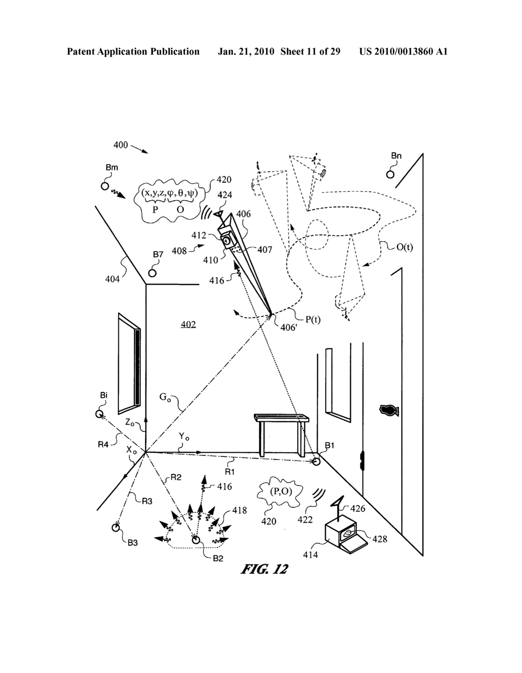 Computer interface employing a manipulated object with absolute pose detection component and a display - diagram, schematic, and image 12