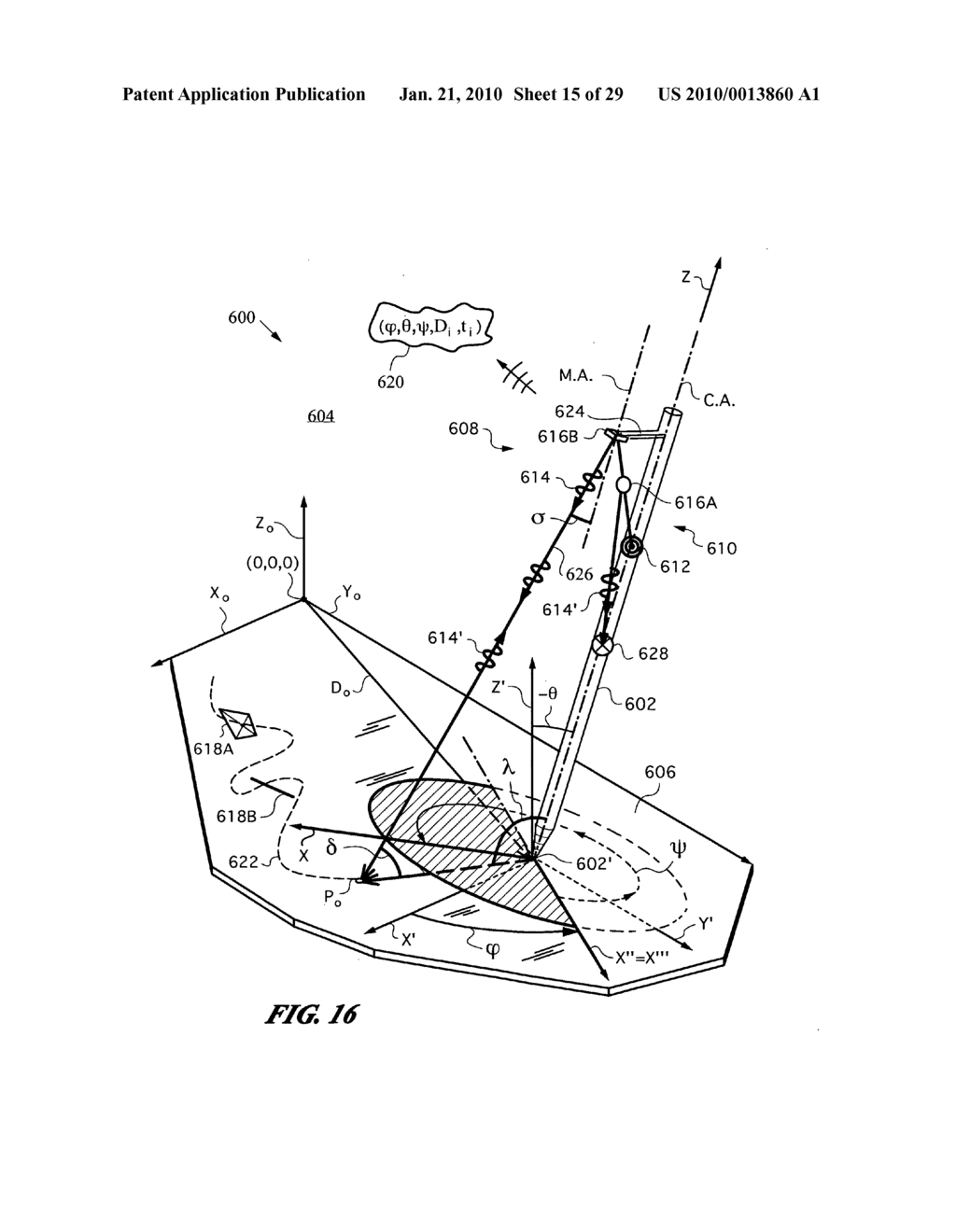 Computer interface employing a manipulated object with absolute pose detection component and a display - diagram, schematic, and image 16