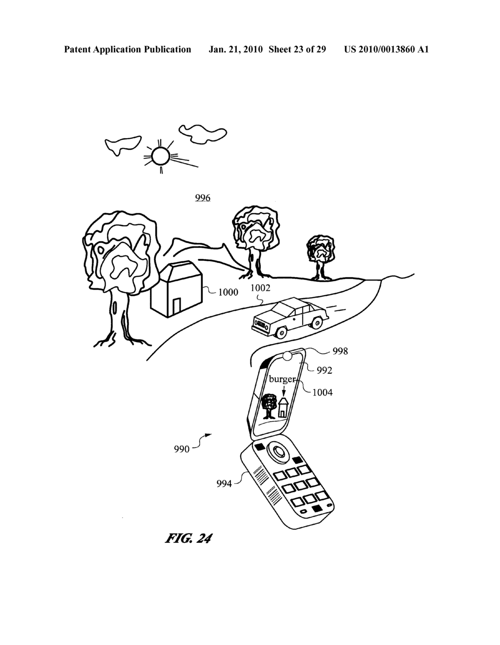 Computer interface employing a manipulated object with absolute pose detection component and a display - diagram, schematic, and image 24