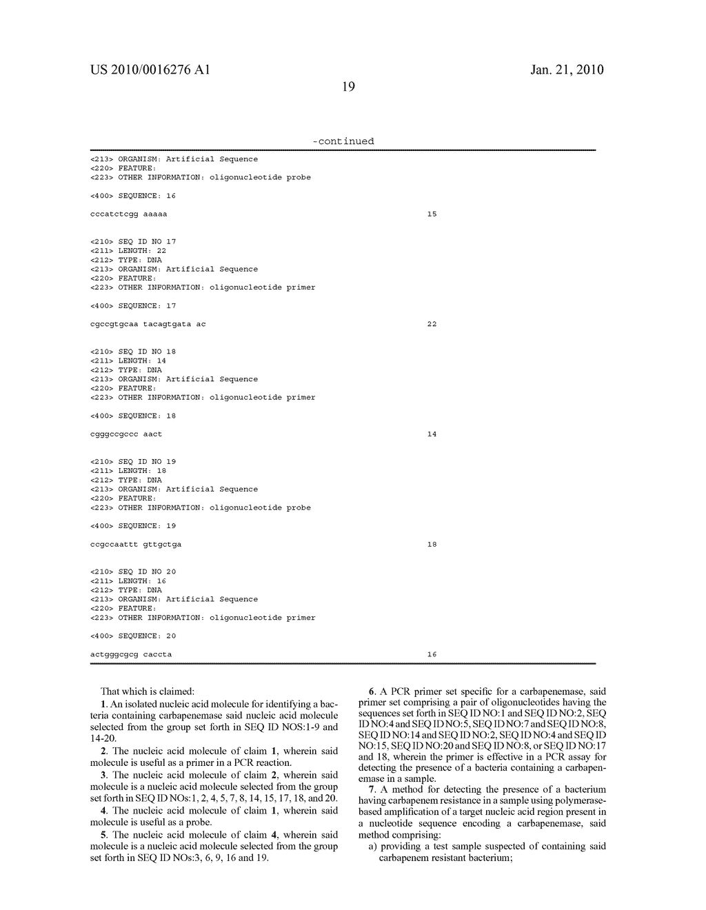 COMPOSITIONS AND METHODS FOR THE IDENTIFICATION OF A CARBAPENEMASE GENE - diagram, schematic, and image 22