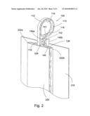 Pleat-forming drapery clip ring diagram and image