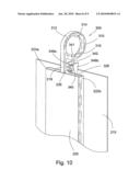 Pleat-forming drapery clip ring diagram and image