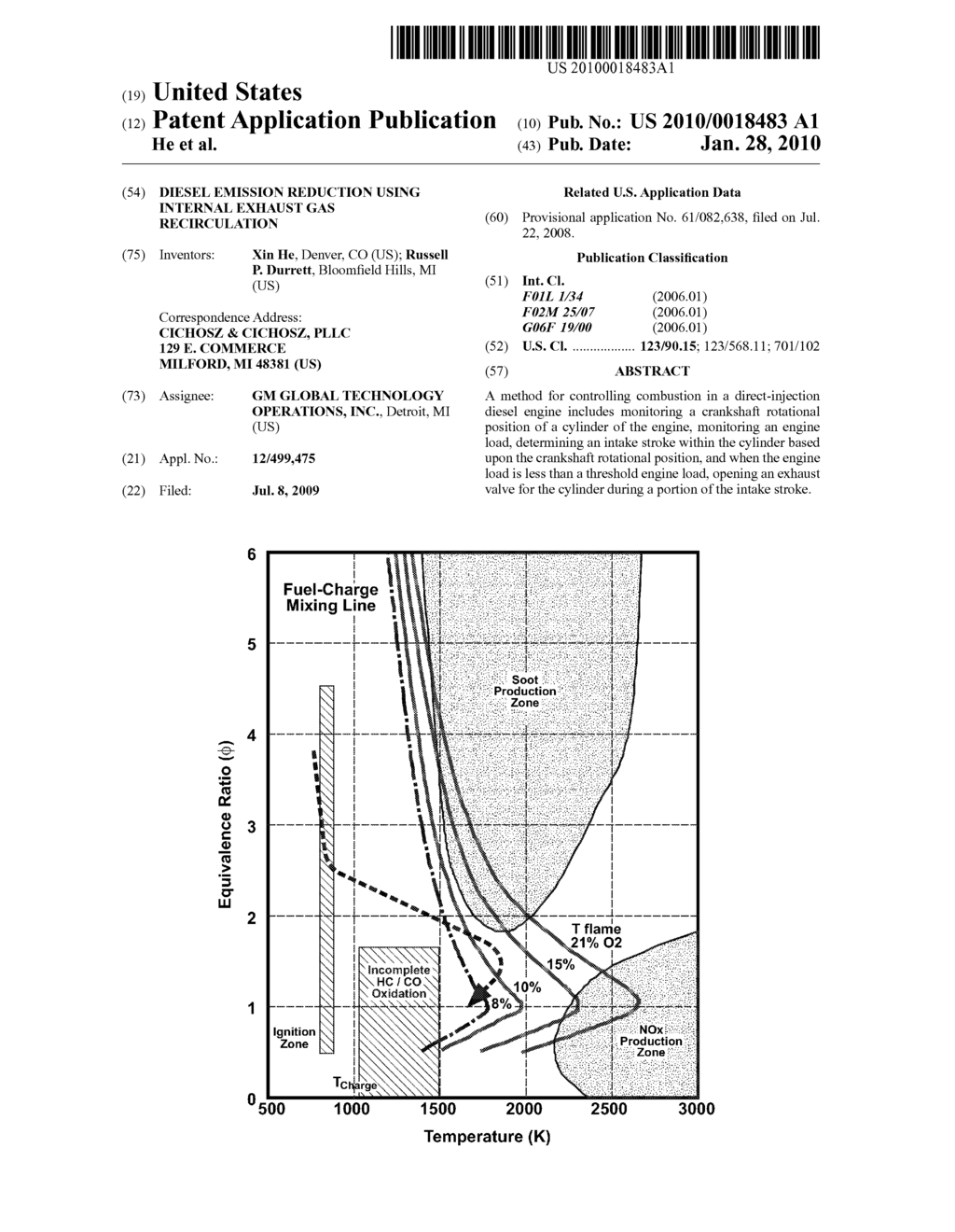 DIESEL EMISSION REDUCTION USING INTERNAL EXHAUST GAS RECIRCULATION - diagram, schematic, and image 01