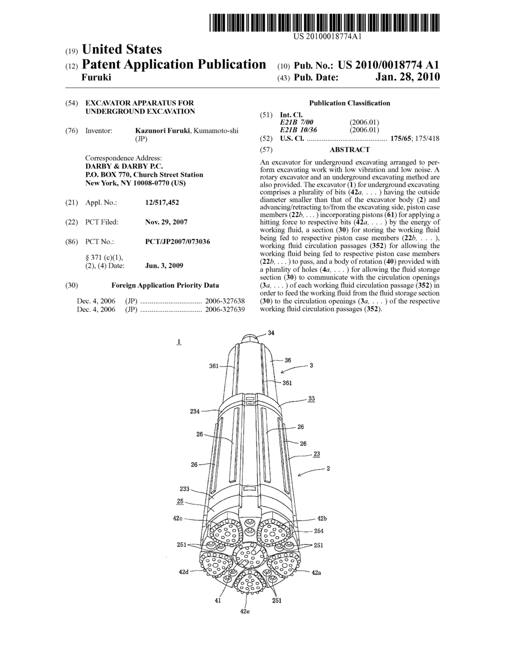 EXCAVATOR APPARATUS FOR UNDERGROUND EXCAVATION - diagram, schematic, and image 01