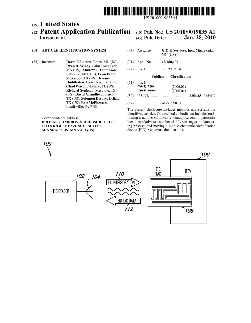 ARTICLE IDENTIFICATION SYSTEM - diagram, schematic, and image 01