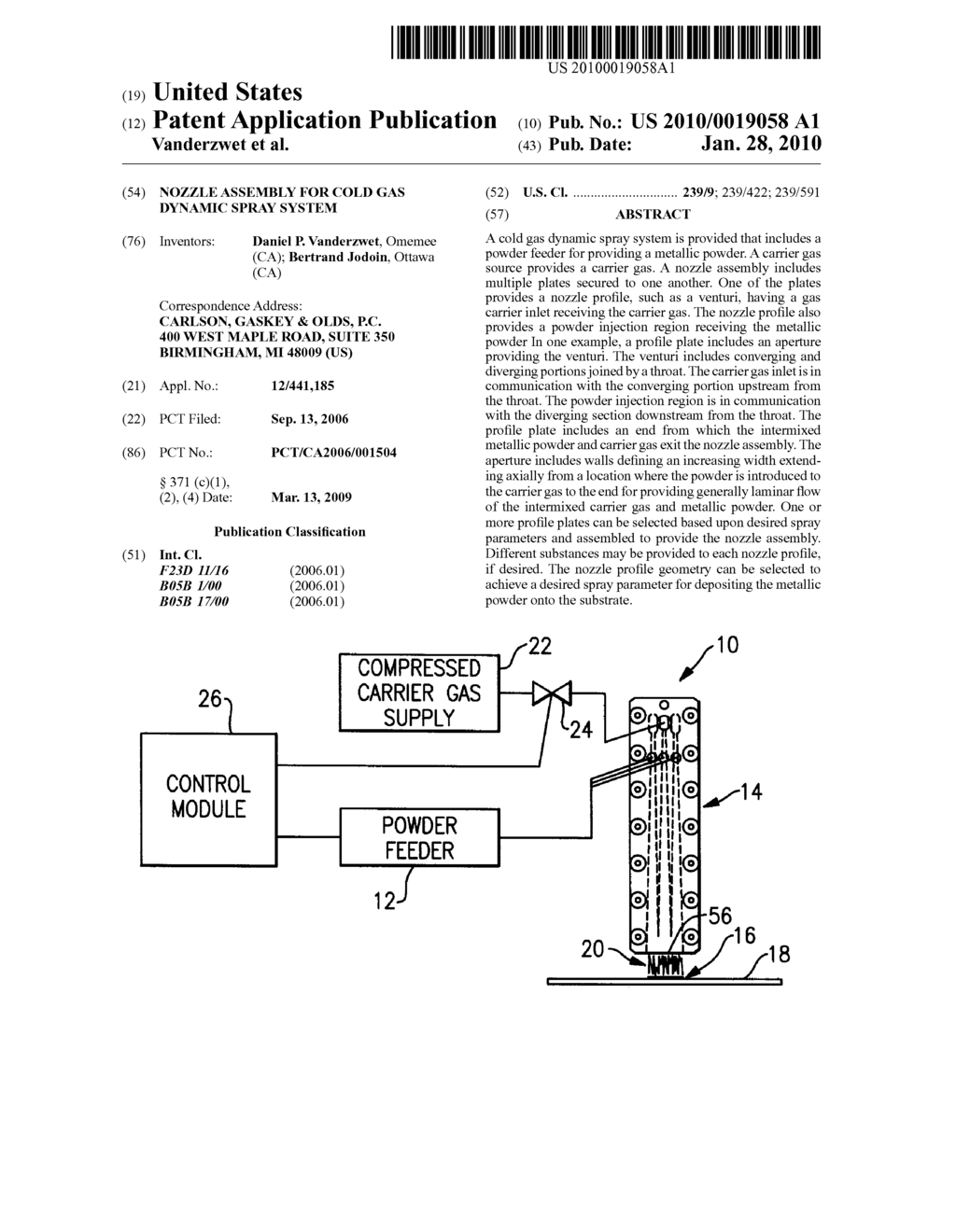 NOZZLE ASSEMBLY FOR COLD GAS DYNAMIC SPRAY SYSTEM - diagram, schematic, and image 01