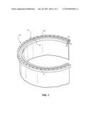 Embossed end cover and/or combustion casing gasket and related method diagram and image