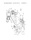 HITCH AND COUPLING ARRANGEMENT FOR AUTOMATICALLY EFFECTING TOWING HITCH AND FLUID QUICK-COUPLER CONNECTIONS BETWEEN A NURSE TANK WAGON AND AN NH3 APPLICATOR IMPLEMENT diagram and image