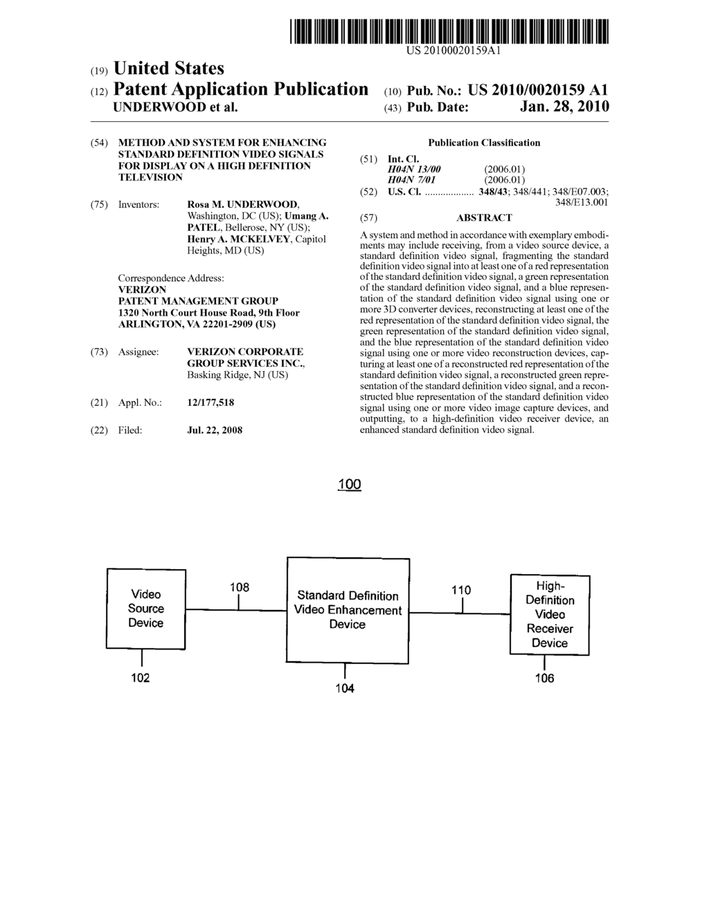 Method and System For Enhancing Standard Definition Video Signals For Display on a High Definition Television - diagram, schematic, and image 01