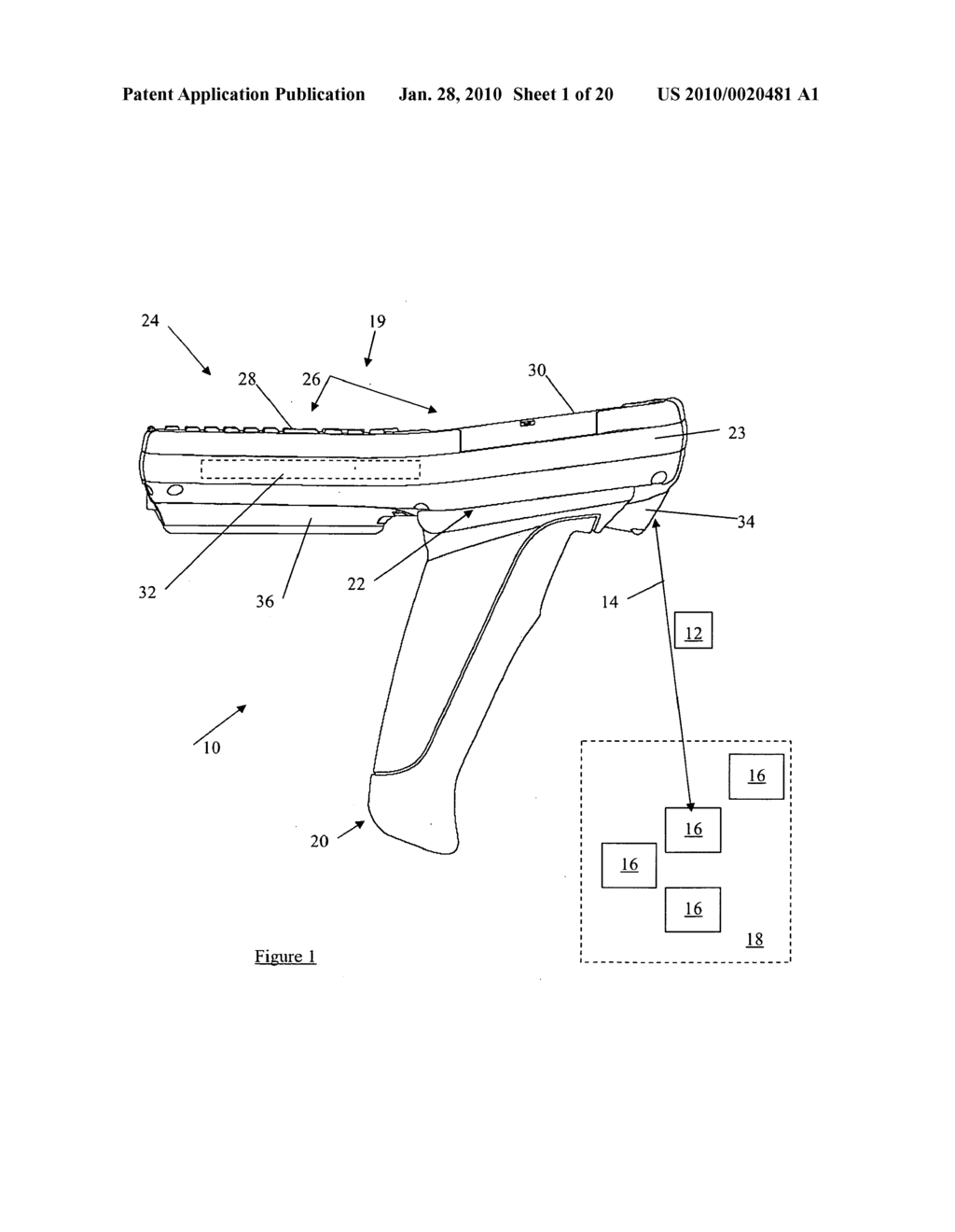 PISTOL GRIP FOR A PORTABLE TERMINAL WITH AN INTERNAL RECEPTACLE FOR A STYLUS - diagram, schematic, and image 02