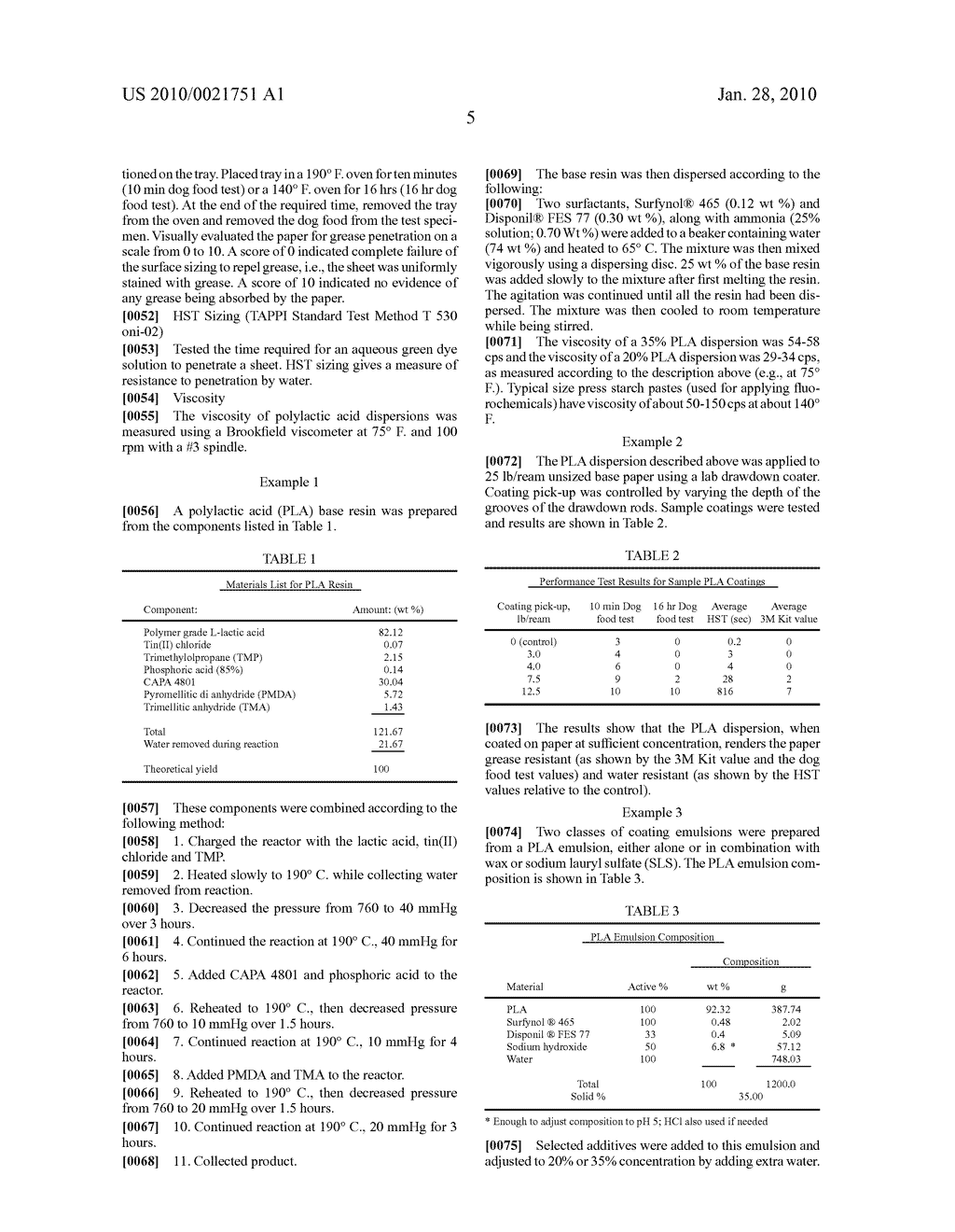 Poly(Lactic Acid)-Containing Compositions for Use in Imparting Oil, Grease, or Water Resistance to Paper - diagram, schematic, and image 07