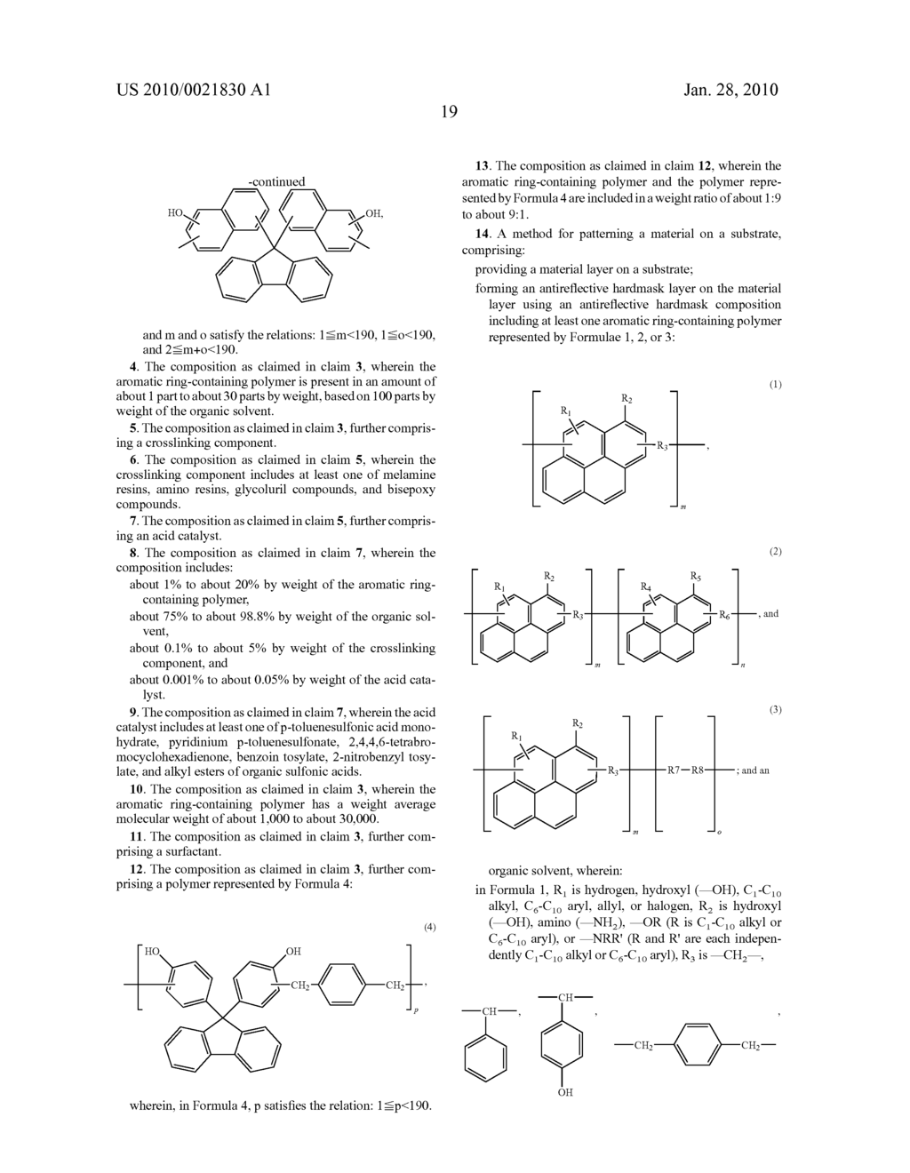 Aromatic ring-containing polymer, polymer mixture, antireflective hardmask composition, and associated methods - diagram, schematic, and image 29