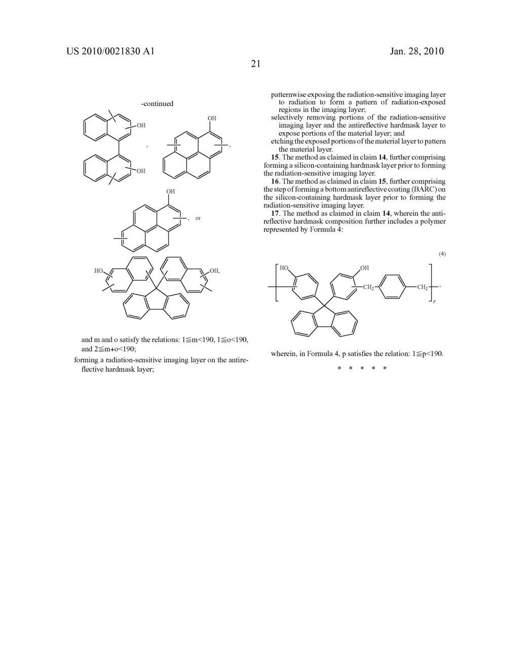 Aromatic ring-containing polymer, polymer mixture, antireflective hardmask composition, and associated methods - diagram, schematic, and image 31