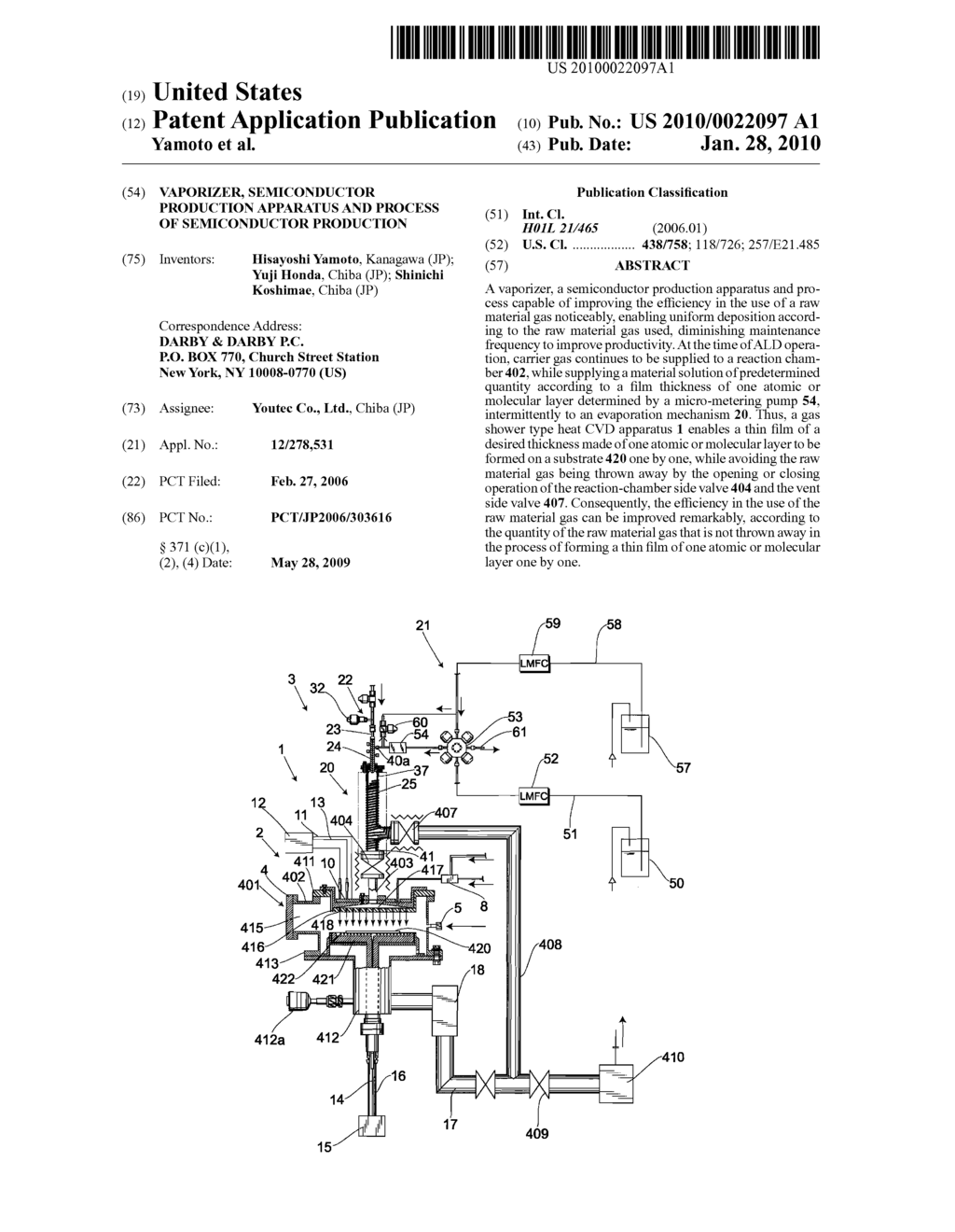 VAPORIZER, SEMICONDUCTOR PRODUCTION APPARATUS AND PROCESS OF SEMICONDUCTOR PRODUCTION - diagram, schematic, and image 01