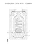 POPPET VALVE WITH DIVERGING-CONVERGING FLOW PASSAGE AND METHOD TO REDUCE TOTAL PRESSURE LOSS diagram and image