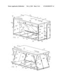 Portable container with integral folding mechanism diagram and image