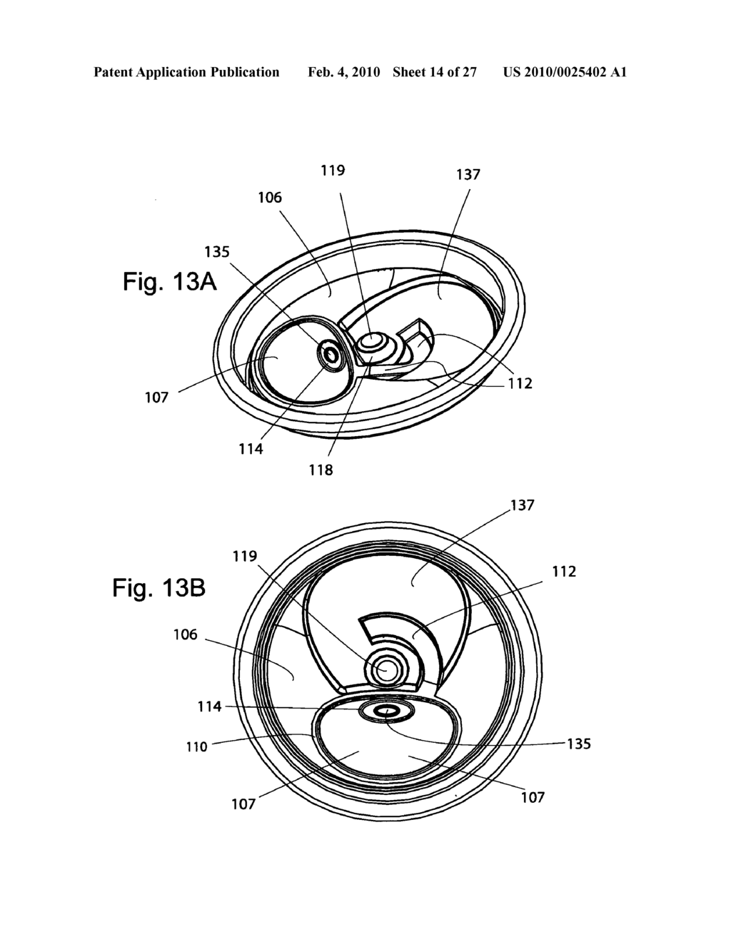 Pushdown openings with purchase, leverage and gas-tight resealability for can ends - diagram, schematic, and image 15