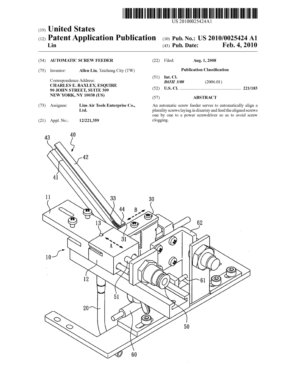 Automatic screw feeder - diagram, schematic, and image 01