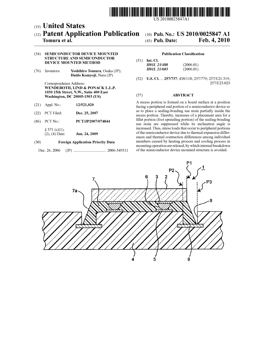 SEMICONDUCTOR DEVICE MOUNTED STRUCTURE AND SEMICONDUCTOR DEVICE MOUNTED METHOD - diagram, schematic, and image 01