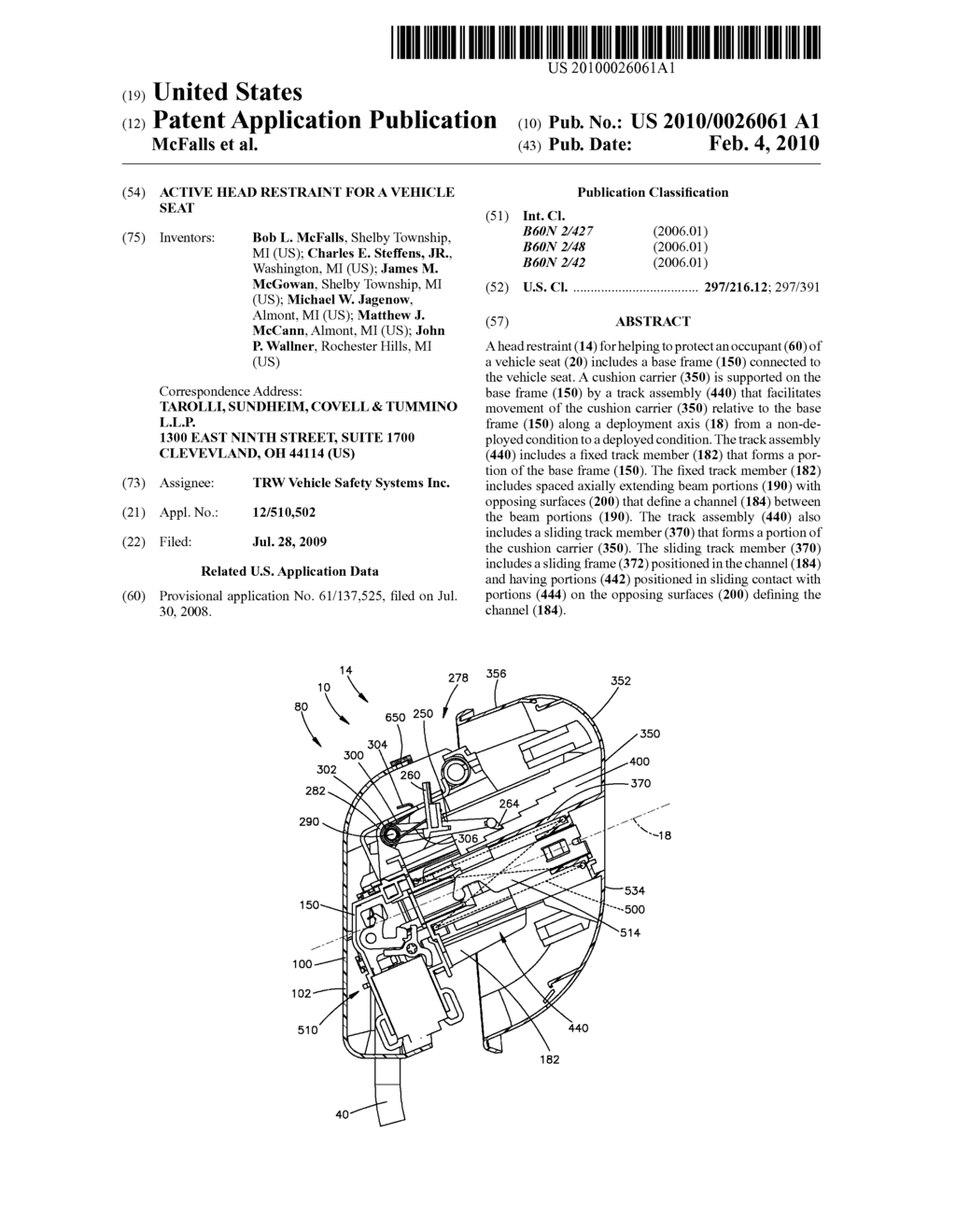 ACTIVE HEAD RESTRAINT FOR A VEHICLE SEAT - diagram, schematic, and image 01