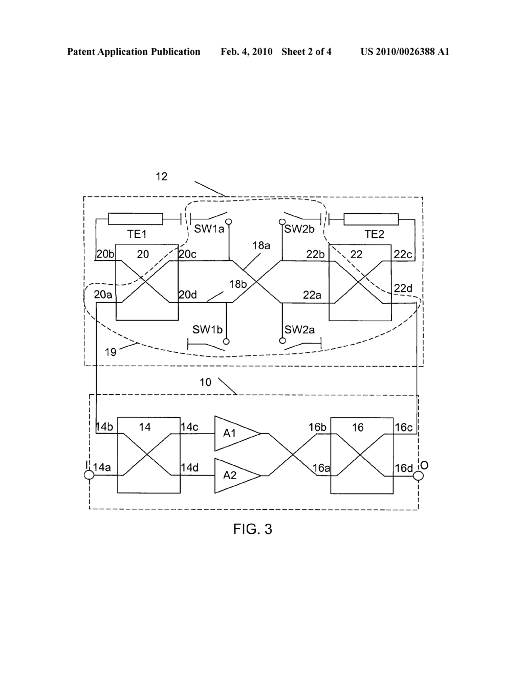 Balanced Amplifying Device Having a Bypass Branch - diagram, schematic, and image 03