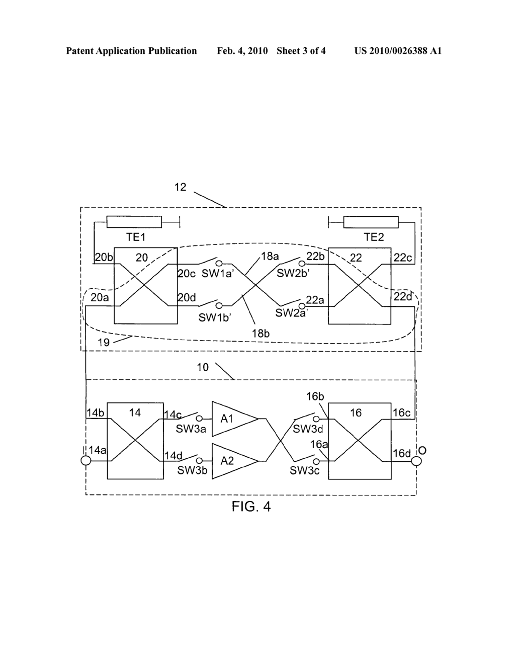 Balanced Amplifying Device Having a Bypass Branch - diagram, schematic, and image 04