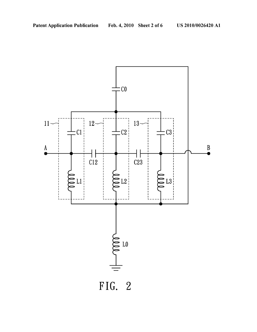 BAND-PASS FILTER CIRCUIT AND MULTI-LAYER STRUCTURE AND METHOD THEREOF - diagram, schematic, and image 03