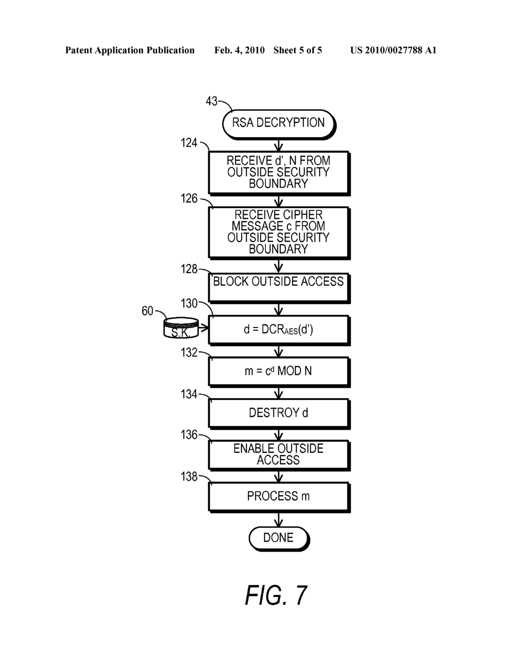 Asymmetric Cryptographic Device With Local Private Key Generation and Method Therefor - diagram, schematic, and image 06