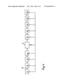 METHOD AND DEVICE FOR PROCESSING FISH, POULTRY, OR OTHER MEAT PRODUCTS TRANSPORTED IN MULTITUDE ALONG A PROCESSING LINE diagram and image