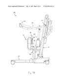 PATIENT LIFT WITH ADJUSTABLE KNEE PADS AND SLING HOOKS diagram and image