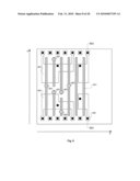 Layout of Cell of Semiconductor Device Having Linear Shaped Gate Electrode Layout Features Defined with Minimum End-to-End Spacing and Having Equal Number of PMOS and NMOS Transistors and Having Corresponding p-type and n-type Diffusion Regions Separated by Central Inactive Region diagram and image