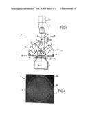 Illumination method and device for determining the presence of defects on the surface of a container collar diagram and image