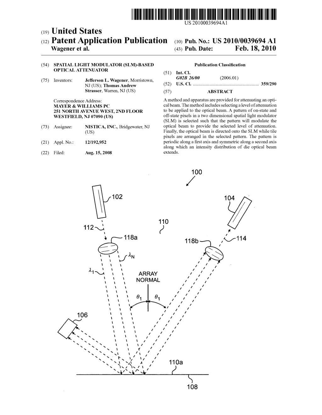 SPATIAL LIGHT MODULATOR (SLM)-BASED OPTICAL ATTENUATOR - diagram, schematic, and image 01