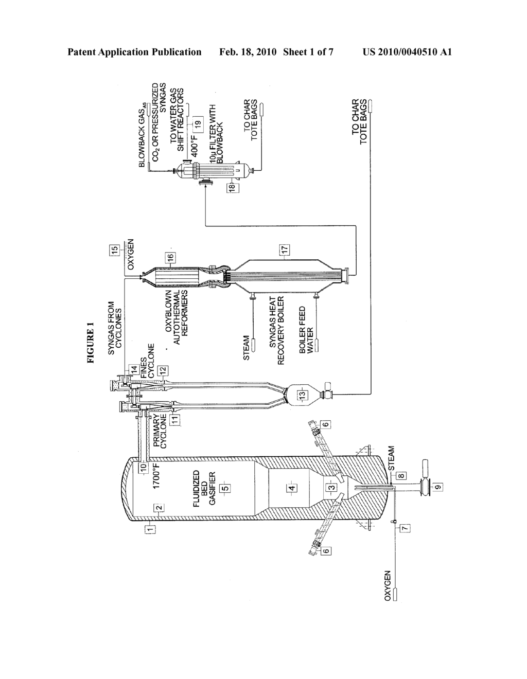 METHOD FOR CONVERTING BIOMASS INTO SYNTHESIS GAS USING A PRESSURIZED MULTI-STAGE PROGRESSIVELY EXPANDING FLUIDIZED BED GASIFIER FOLLOWED BY AN OXYBLOWN AUTOTHERMAL REFORMER TO REDUCE METHANE AND TARS - diagram, schematic, and image 02