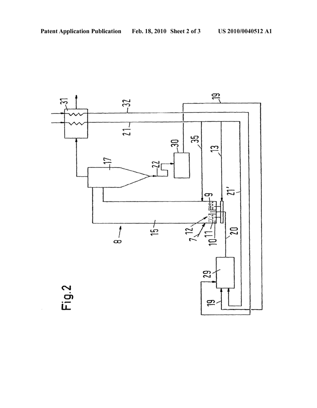 METHOD AND PLANT FOR THE HEAT TREATMENT OF SOLIDS CONTAINING IRON OXIDE - diagram, schematic, and image 03