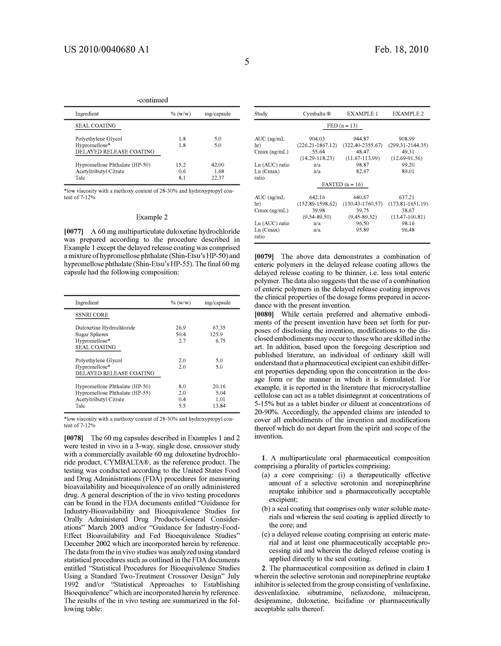 MULTIPARTICULATE SELECTIVE SEROTONIN AND NOREPINEPHRINE REUPTAKE INHIBITOR FORMULATION - diagram, schematic, and image 06