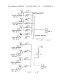 Segmented pneumatic pad regulating pressure upon parts of the body during usage diagram and image