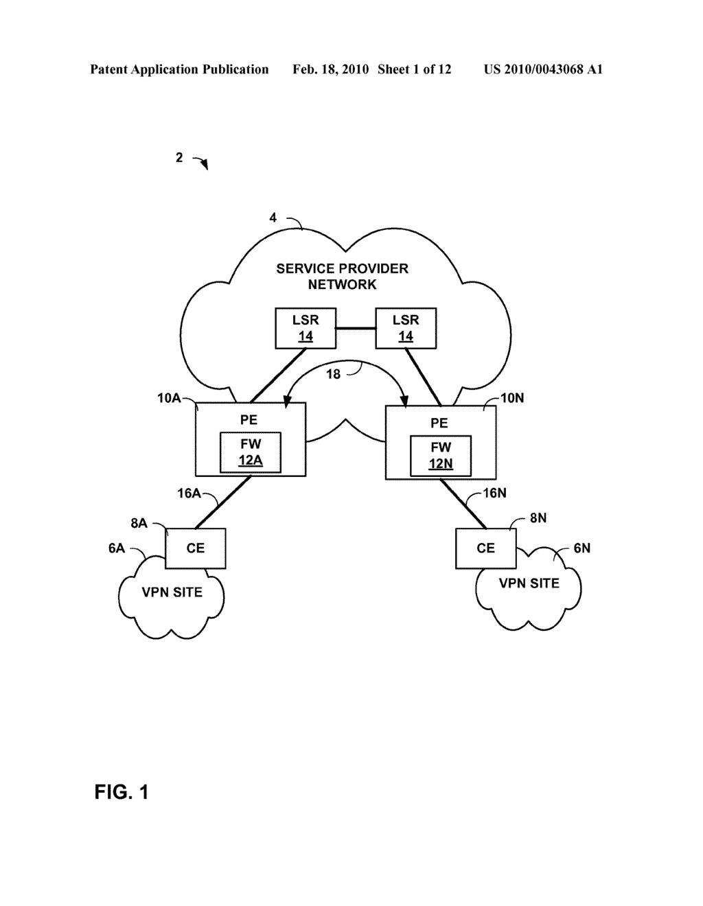 ROUTING DEVICE HAVING INTEGRATED MPLS-AWARE FIREWALL - diagram, schematic, and image 02