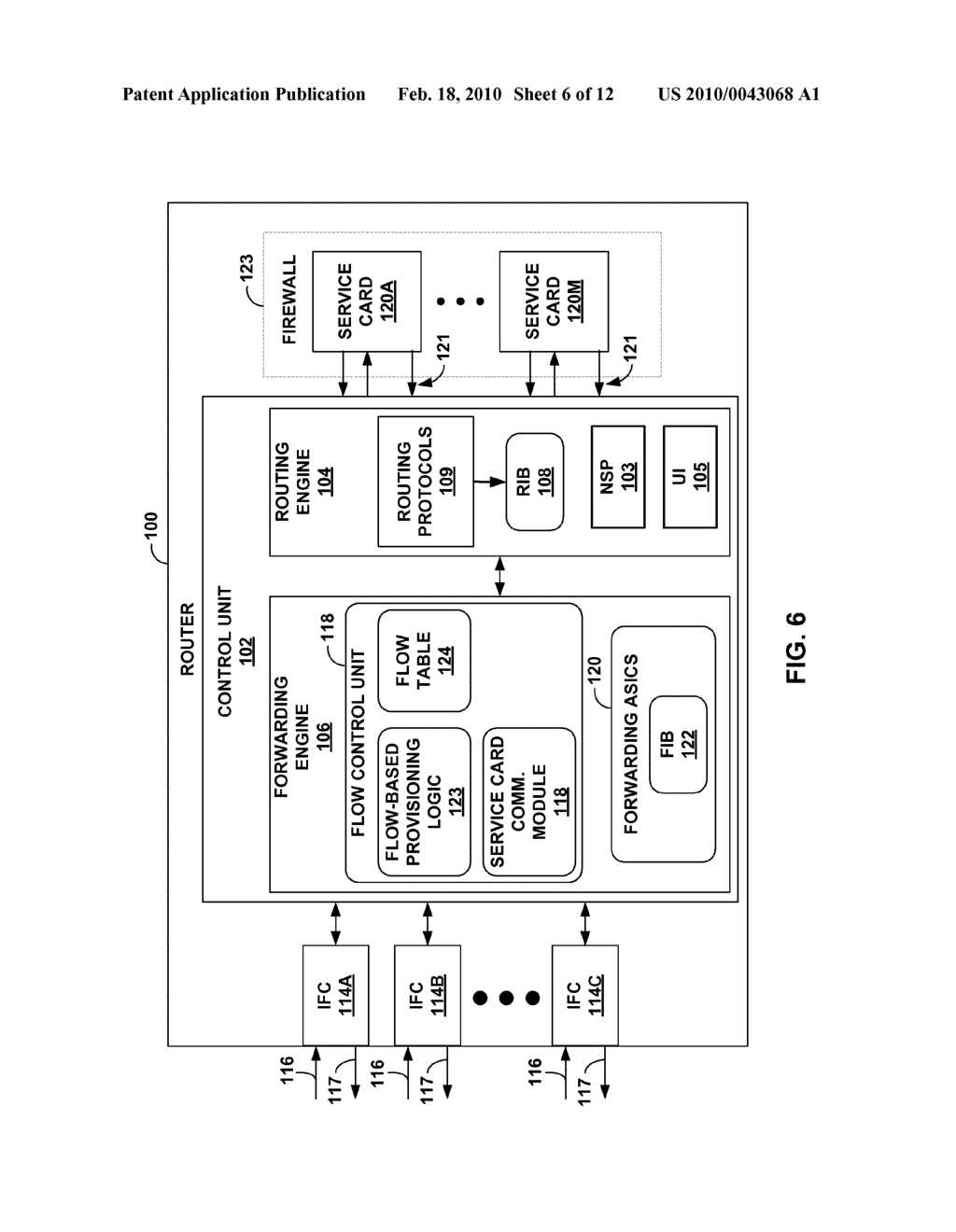 ROUTING DEVICE HAVING INTEGRATED MPLS-AWARE FIREWALL - diagram, schematic, and image 07