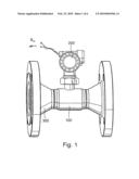 Measuring system with a flow conditioner arranged at an inlet of a measuring table diagram and image