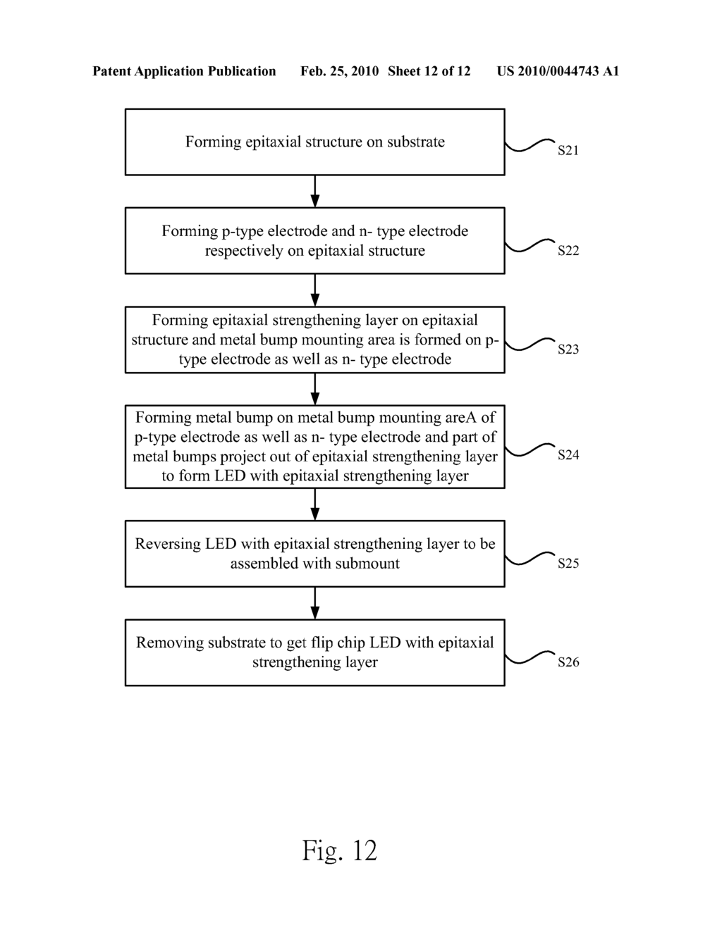 Flip chip light emitting diode with epitaxial strengthening layer and manufacturing method thereof - diagram, schematic, and image 13