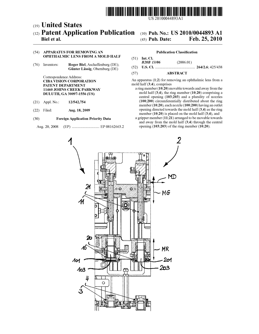 Apparatus for Removing an Ophthalmic Lens from a Mold Half - diagram, schematic, and image 01