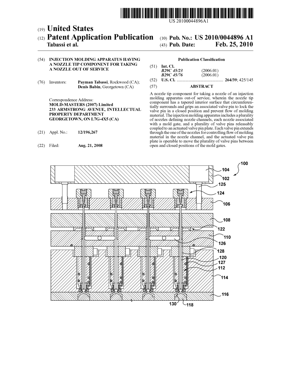 Injection Molding Apparatus Having a Nozzle Tip Component for Taking a Nozzle Out of Service - diagram, schematic, and image 01