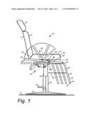 Salon chair having movable foot rest diagram and image